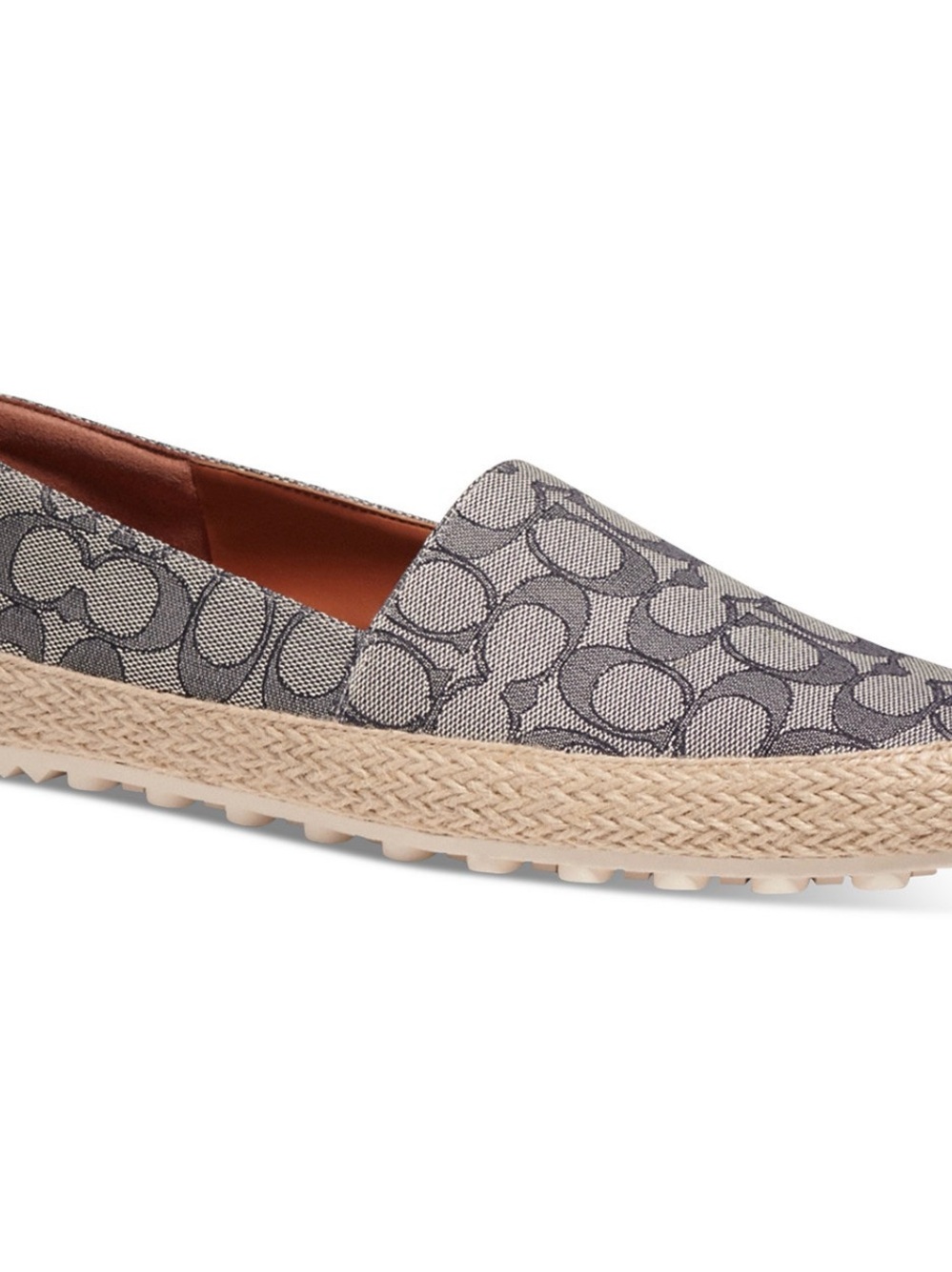 Coach Gray Logo Espadrille Slip-On Mule